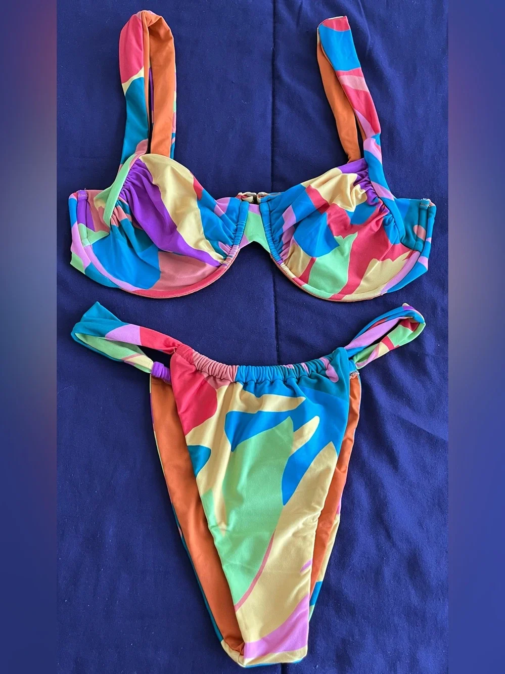 L*Space Bikini Set Copacabana Stella Top & Jayce Bottom Large Boho Resortwear